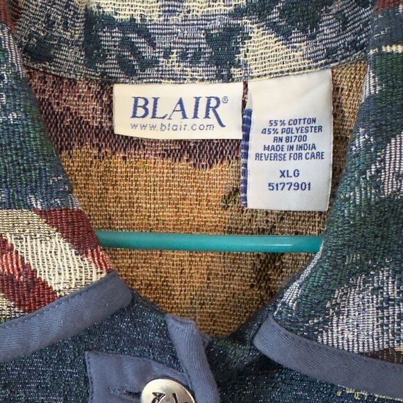 Vintage Blair Womens Woven Tapestry Lighthouse Print Button-Up Jacket Size XL - Picture 7 of 9
